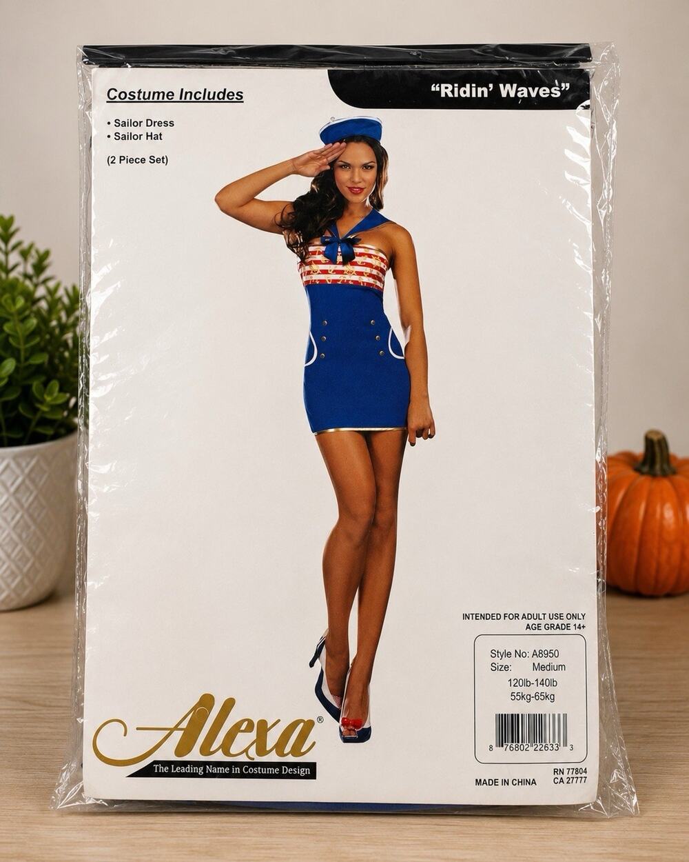 Alexa Ridin Waves Sailor Costume Womens Medium 2 Pc Halloween Outfit